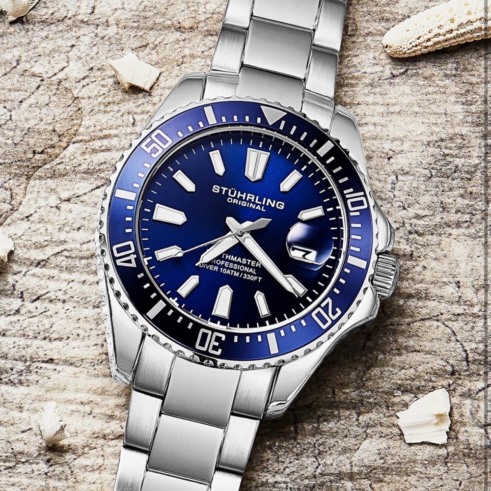 Stuhrling Original Blue and Silver Dive Watch - Picture 3 of 13